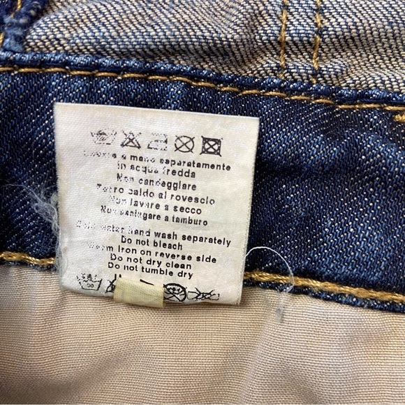 VINTAGE Fornarina denim overalls blue medium/low rise skinny/straight leg medium - Picture 9 of 16